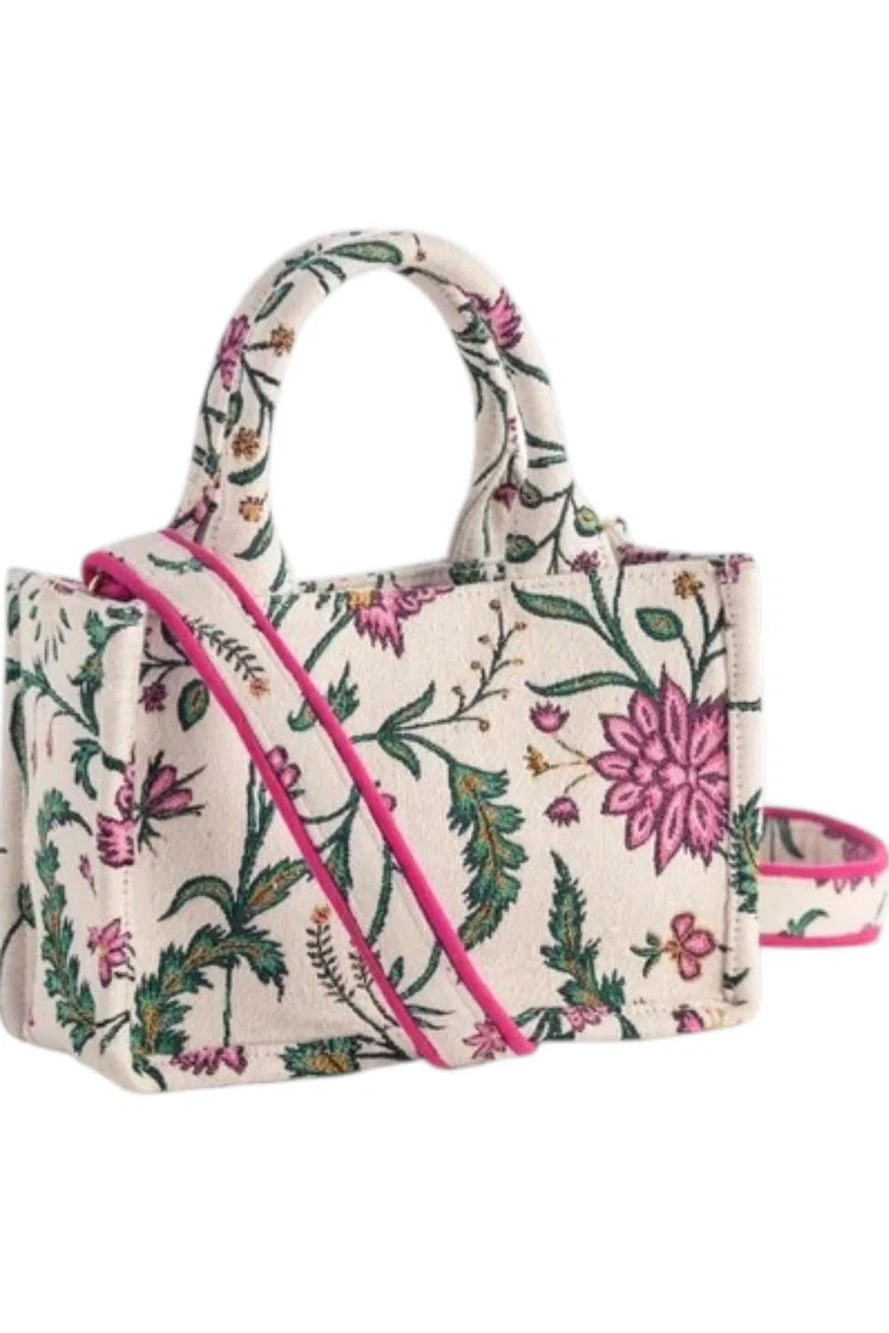 Shiraleah Women's Lana Mini Cotton Tote Bag w/ Crossbody Strap Multi